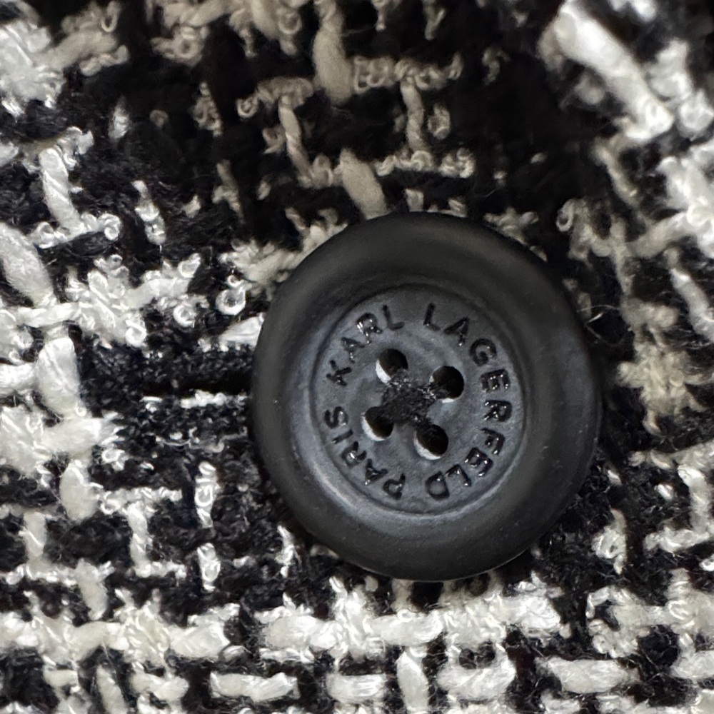 Karl Lagerfeld Monochrome Tweed Blazer, Women’s Size 12, Like New - Picture 6 of 13